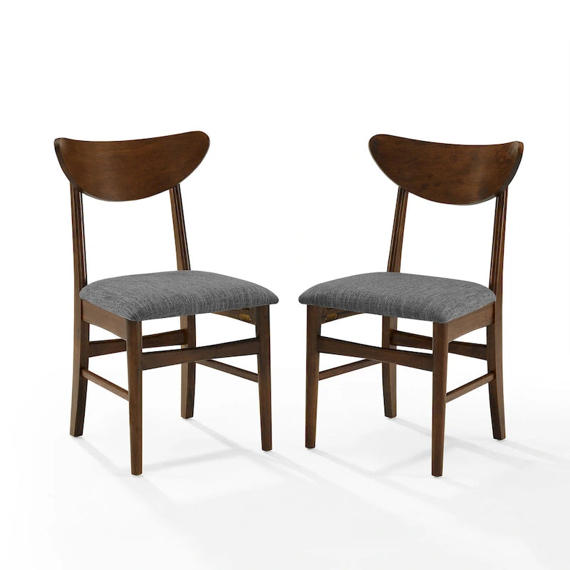 Ensemble de 2 chaises de salle à manger en bois Crosley Landon avec assise rembourrée - 84,4 cm (H) x 50,2 cm (L) x 50,2 cm (P)