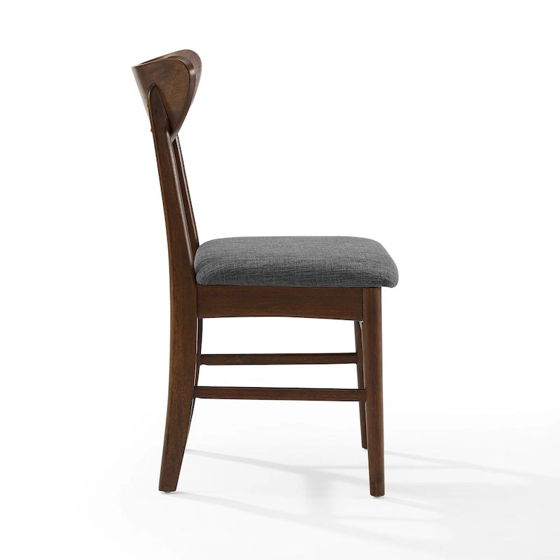 Ensemble de 2 chaises de salle à manger en bois Crosley Landon avec assise rembourrée - 84,4 cm (H) x 50,2 cm (L) x 50,2 cm (P)