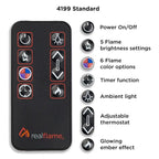 Meuble TV électrique Calie 67 avec cheminée intégrée, blanc, par Real Flame