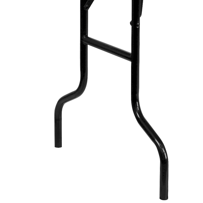 Table de banquet pliante rectangulaire en bois de 1,80 m avec plateau verni transparent