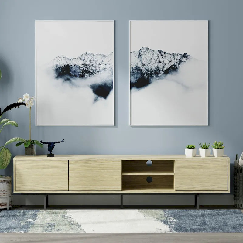 Meuble TV bas Glenwillow Home Atlas 78 x 20, style moderne du milieu du siècle