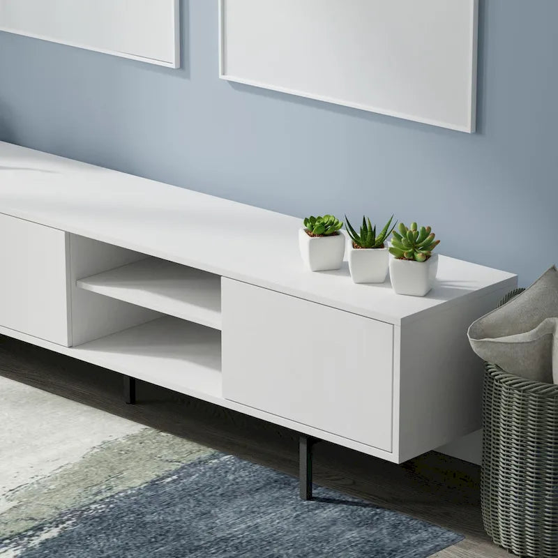 Meuble TV bas Glenwillow Home Atlas 78 x 20, style moderne du milieu du siècle