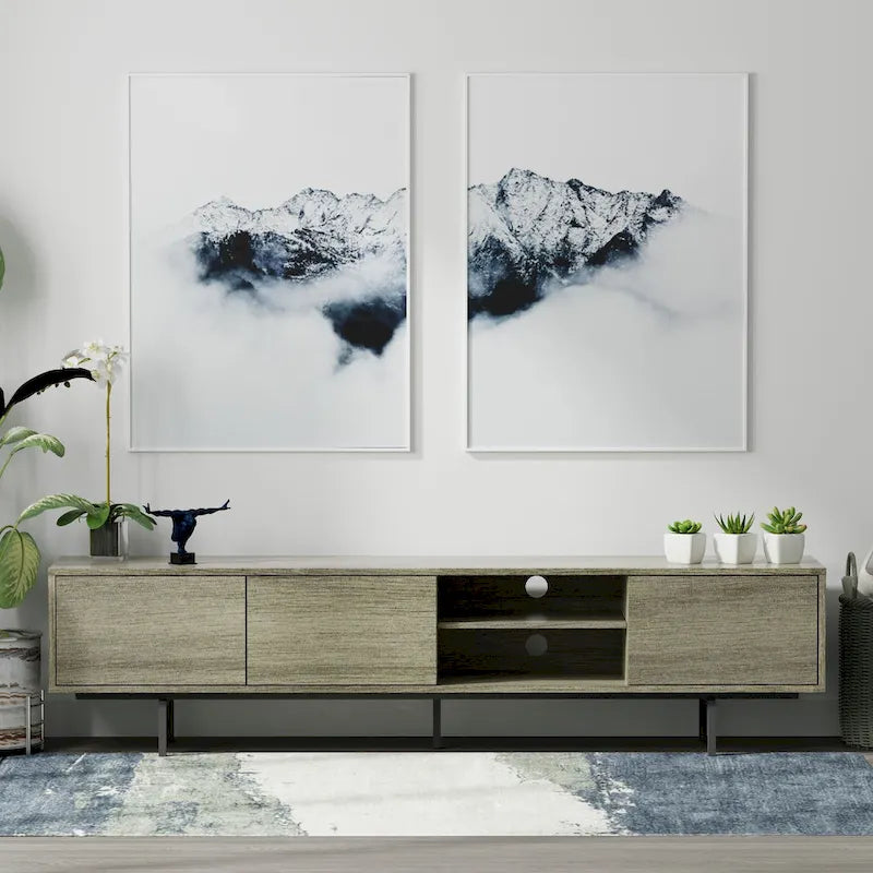 Meuble TV bas Glenwillow Home Atlas 78 x 20, style moderne du milieu du siècle