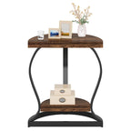 Table d'appoint demi-ronde, table de chevet demi-lune en bois à 2 niveaux, petite table d'appoint semi-circulaire