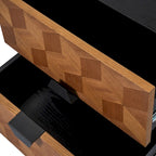 Ensemble de 2 tables de chevet Apakah Modern de 63,5 cm de haut, à 2 tiroirs, avec station de charge et pieds réglables, par HULALA HOME