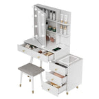 Ensemble coiffeuse à 5 tiroirs avec prises