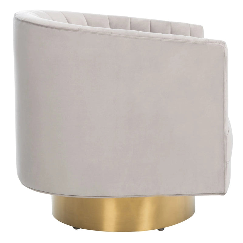 Fauteuil pivotant capitonné Matejka de SAFAVIEH Couture - 71 cm (L) x 79 cm (l) x 76 cm (H)