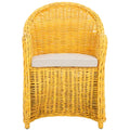 Fauteuil club SAFAVIEH Sinja en rotin jaune - 61 x 66 x 89 cm (24 x 26 x 35 po)