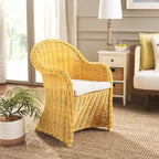 SAFAVIEH Sinja Yellow Rattan Club Chair - 24 x 26 x 35 - 24Wx26Dx35H
