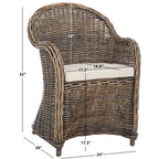 Fauteuil club SAFAVIEH Sinja en rotin jaune - 61 x 66 x 89 cm (24 x 26 x 35 po)