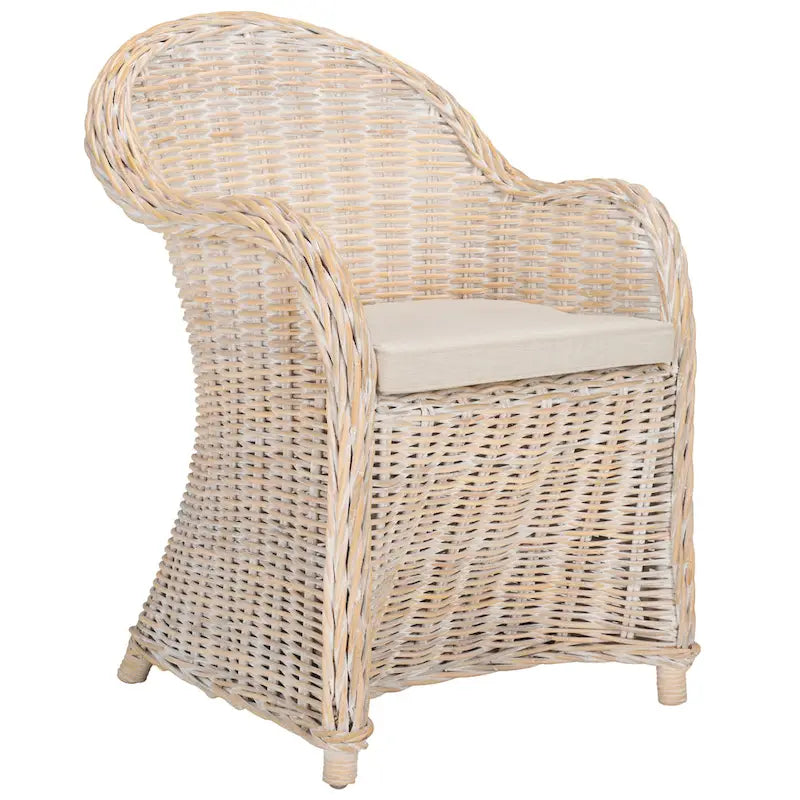 Fauteuil club SAFAVIEH Sinja en rotin jaune - 61 x 66 x 89 cm (24 x 26 x 35 po)