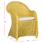 Fauteuil club SAFAVIEH Sinja en rotin jaune - 61 x 66 x 89 cm (24 x 26 x 35 po)