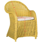 Fauteuil club SAFAVIEH Sinja en rotin jaune - 61 x 66 x 89 cm (24 x 26 x 35 po)