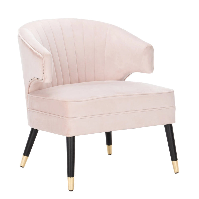 Fauteuil d'appoint à oreilles en velours Amalia de SAFAVIEH - 68 x 71 x 81 cm (26,8 x 28 x 31,9 po) - 69 x 71 x 81 cm (27 x 28 x 32 po)