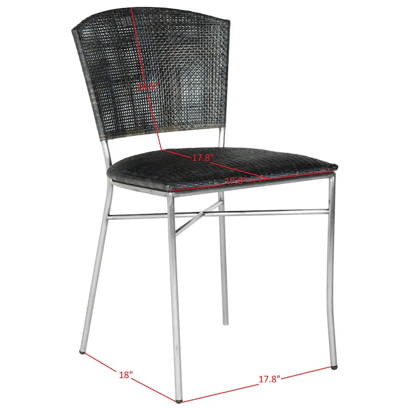 Chaises de salle à manger noires SAFAVIEH Iroda (lot de 2) - 44,5 x 55,4 x 84,6 cm - 45,7 x 55,9 x 83,6 cm (L x P x H)