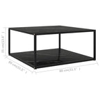 Table basse vidaXL noire en verre trempé 31,5 x 31,5 x 13,8 cm