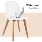 Ensemble de 2 chaises de salle à manger en plastique imitation bois pour événements, cuisine, bureau, jardin, terrasse, café