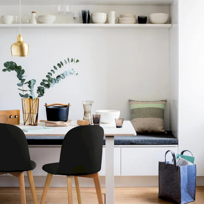 Ensemble de 2 chaises de salle à manger en plastique imitation bois pour événements, cuisine, bureau, jardin, terrasse, café