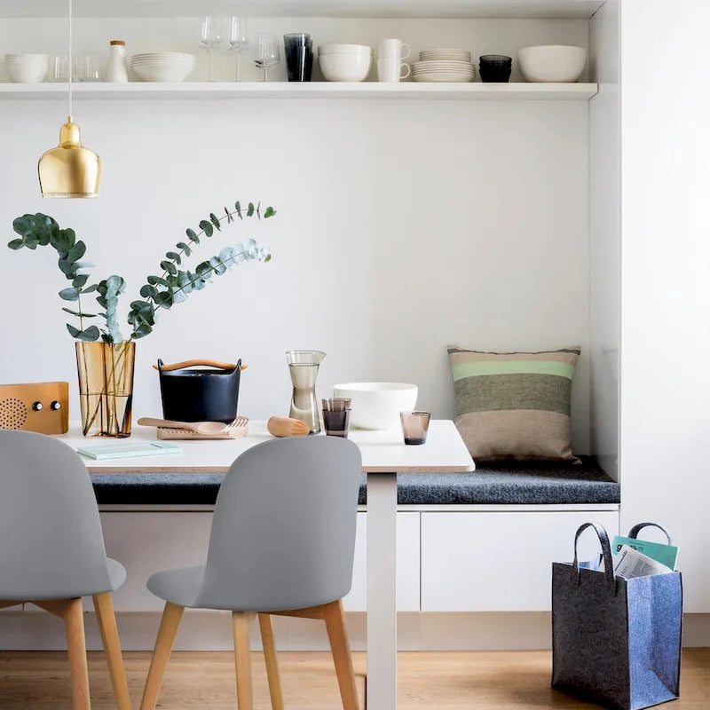 Ensemble de 2 chaises de salle à manger en plastique imitation bois pour événements, cuisine, bureau, jardin, terrasse, café