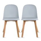 Ensemble de 2 chaises de salle à manger en plastique imitation bois pour événements, cuisine, bureau, jardin, terrasse, café