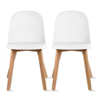 Ensemble de 2 chaises de salle à manger en plastique imitation bois pour événements, cuisine, bureau, jardin, terrasse, café