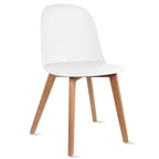 Ensemble de 2 chaises de salle à manger en plastique imitation bois pour événements, cuisine, bureau, jardin, terrasse, café