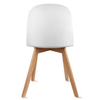 Ensemble de 2 chaises de salle à manger en plastique imitation bois pour événements, cuisine, bureau, jardin, terrasse, café