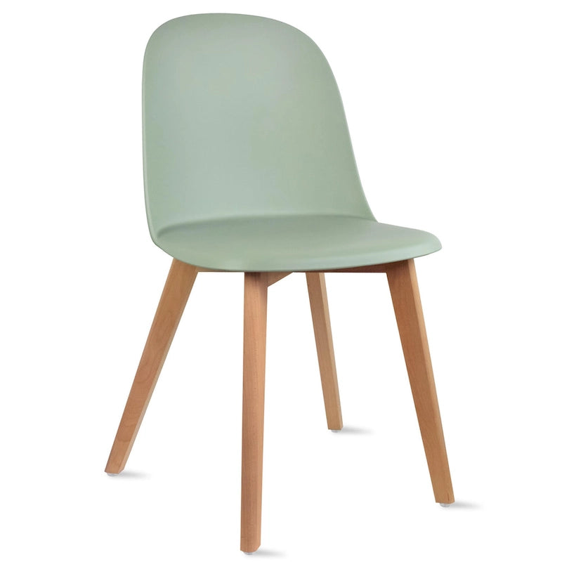 Ensemble de 2 chaises de salle à manger en plastique imitation bois pour événements, cuisine, bureau, jardin, terrasse, café