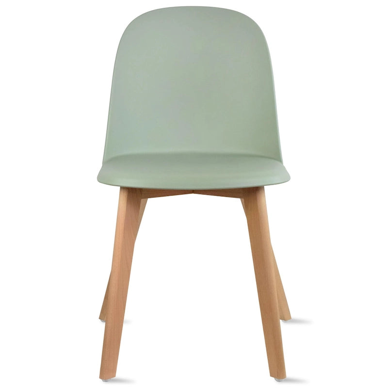 Ensemble de 2 chaises de salle à manger en plastique imitation bois pour événements, cuisine, bureau, jardin, terrasse, café