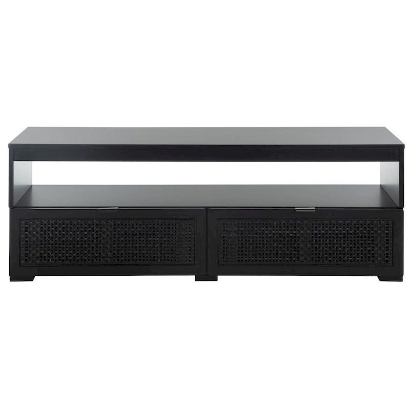 Meuble TV SAFAVIEH Kaitlyn à 2 tiroirs et 1 étagère (compatible avec les téléviseurs à écran plat jusqu'à 55 pouces) - 48 po L x 16 po P x 17 po H