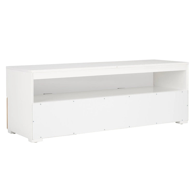 Meuble TV SAFAVIEH Kaitlyn à 2 tiroirs et 1 étagère (compatible avec les téléviseurs à écran plat jusqu'à 55 pouces) - 48 po L x 16 po P x 17 po H