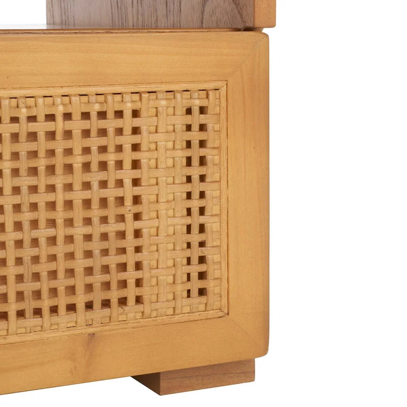 Meuble TV SAFAVIEH Kaitlyn à 2 tiroirs et 1 étagère (compatible avec les téléviseurs à écran plat jusqu'à 55 pouces) - 48 po L x 16 po P x 17 po H