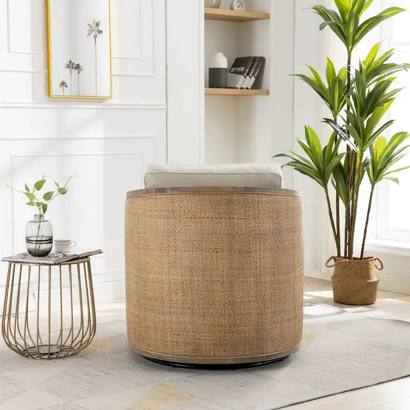 Fauteuil pivotant en forme de tonneau