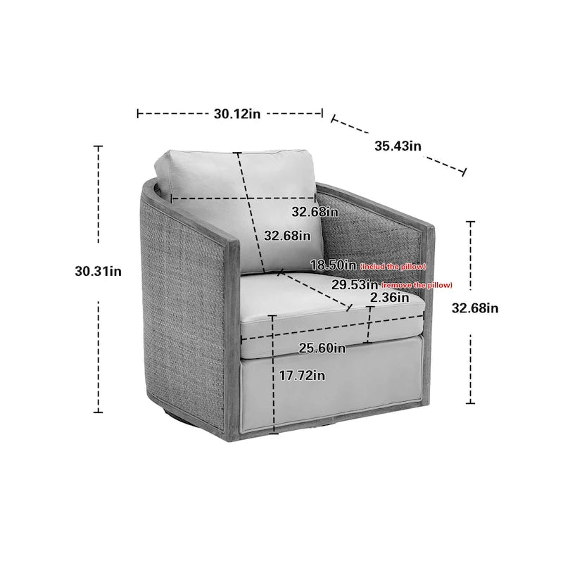 Fauteuil pivotant en forme de tonneau