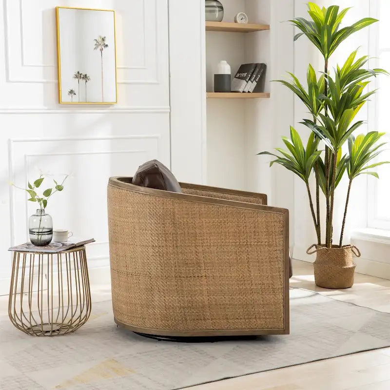 Fauteuil pivotant en forme de tonneau