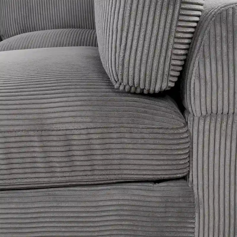 Canapé d'angle modulable avec pouf en forme de L