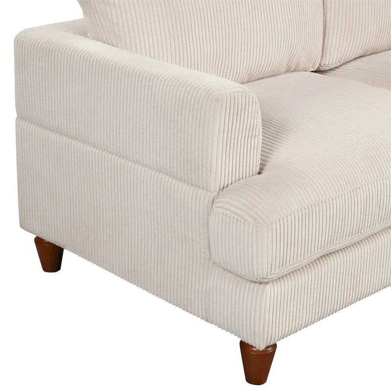 Canapé d'angle modulable avec pouf en forme de L