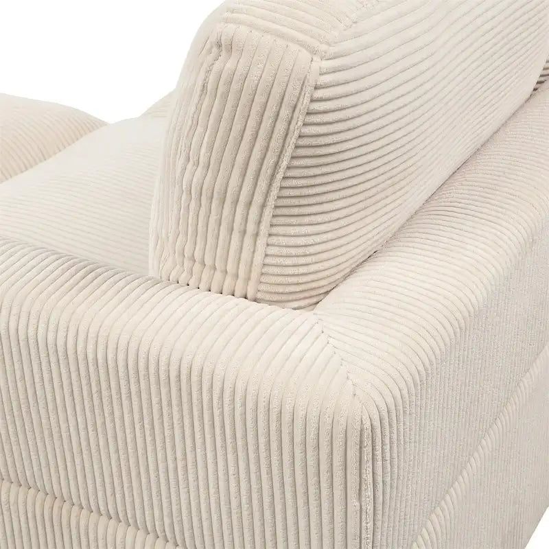 Canapé d'angle modulable avec pouf en forme de L