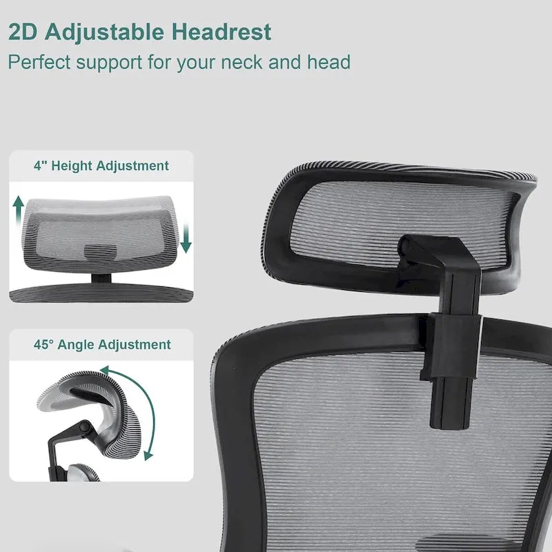 Chaise de bureau en maille, chaises de bureau pour la maison avec assise haute