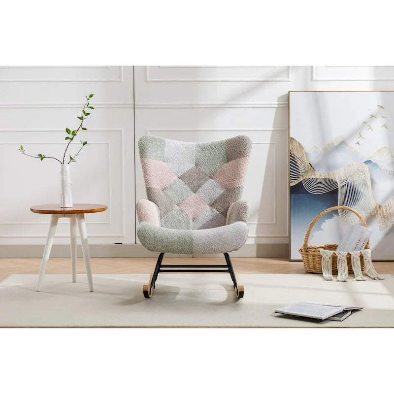 Fauteuil d'appoint patchwork moderne pour salon, chambre ou studio