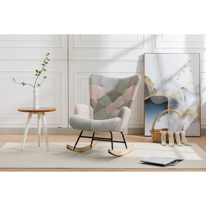 Fauteuil d'appoint patchwork moderne pour salon, chambre ou studio