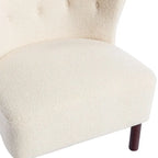 Fauteuil d'appoint, fauteuil sans accoudoirs rembourré en peau d'agneau sherpa, fauteuil de lecture moderne pour salon, avec pieds en bois