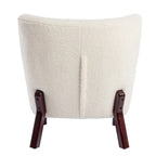 Fauteuil d'appoint, fauteuil sans accoudoirs rembourré en peau d'agneau sherpa, fauteuil de lecture moderne pour salon, avec pieds en bois