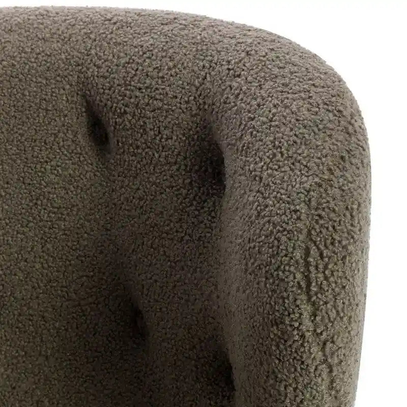 Fauteuil d'appoint, fauteuil sans accoudoirs rembourré en peau d'agneau sherpa, fauteuil de lecture moderne pour salon, avec pieds en bois