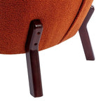 Fauteuil d'appoint, fauteuil sans accoudoirs rembourré en peau d'agneau sherpa, fauteuil de lecture moderne pour salon, avec pieds en bois