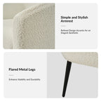 Fauteuil Hal Modern Boucle avec pieds en métal, lot de 2, par HULALA HOME