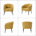 Fauteuil Hal Modern Boucle avec pieds en métal, lot de 2, par HULALA HOME