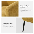 Fauteuil Hal Modern Boucle avec pieds en métal, lot de 2, par HULALA HOME