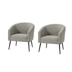 Fauteuil Hal Modern Boucle avec pieds en métal, lot de 2, par HULALA HOME