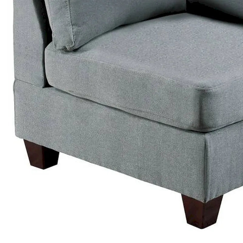 Fauteuil d'angle modulaire Remy 81 cm, chenille gris clair, bois massif
